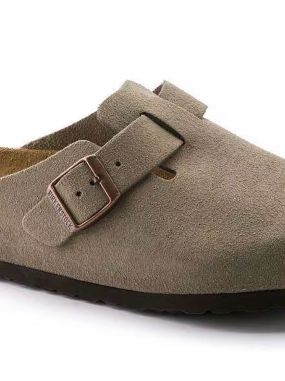 Birkenstock Women’s Suede Boston Clog - Taupe